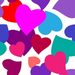 Colorful heart seamless pattern background. 