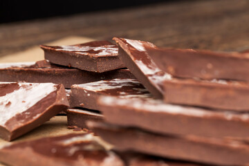 chocolate is broken into a large number of pieces