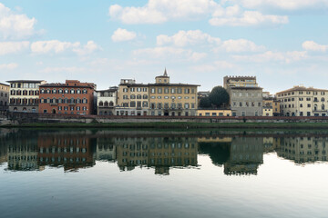 Fototapeta premium Lungarno riverside in Florence, Italy