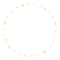 水玉とゴールドのシックな桜の丸い装飾枠
