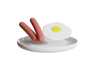 isolated breakfast 3d illustraton
