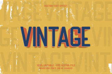 Vintage Text, editable font effect