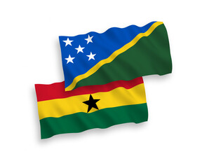 Flags of Solomon Islands and Ghana on a white background