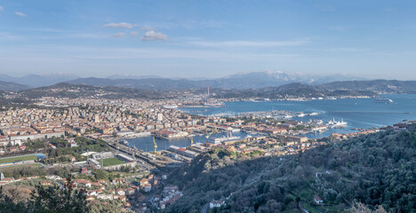 Fototapeta premium La Spezia aerial, Italy