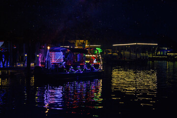 Obraz premium Christmas boat parade in Melbourne Florida