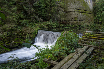 Wilde Klamm, Wasserfall der Kamnitz, bömische Schweiz