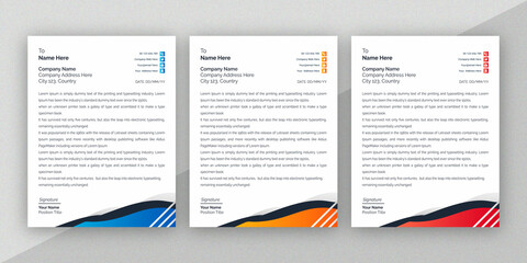 modern, minimal, creative, unique, Corporate, Company business Stationery Letterhead design template