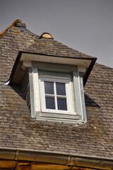 old roof with windows