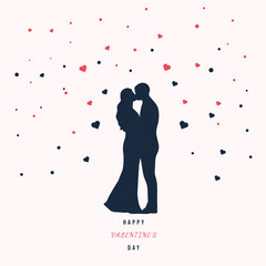 Naklejka premium Valentine's Day. Couple in love. Valentine. Love. Kiss. Hearts.