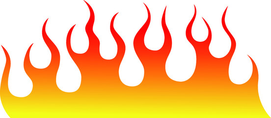 Fire flames isolated on white background. Tribal tattoo design.