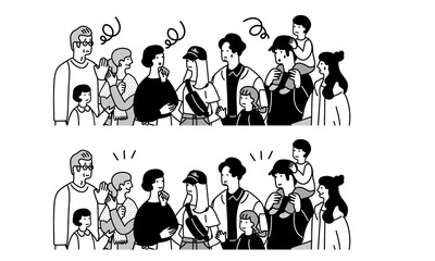 沢山の人々の表情　セット
