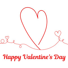 Love design for holiday greeting cards hand-drawn. Happy Valentine's Day. Vector calligraphic text sign with hearts isolated on a white background