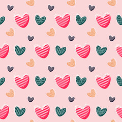 colorful hearts seamless pattern