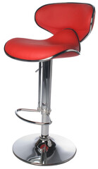 Tabouret rouge et chrome