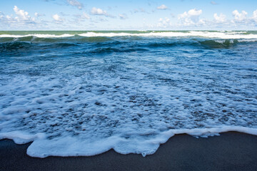 Sea shore scene and waves