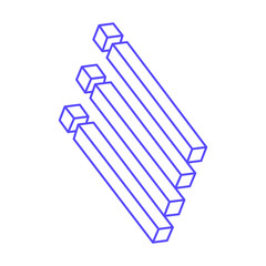 Illusion shapes. 3d geometry objects. Optical illusion figures. Sacred geometry logo in trendy 2022 Very Peri color.