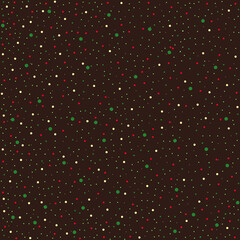 colorful dots on dark brown background 