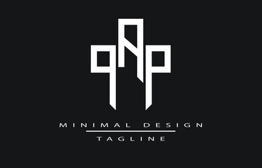 Fototapeta premium AP or PA Minimalist Logo Design Monogram Vector Art Illustration
