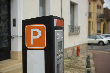 view on a parking meter