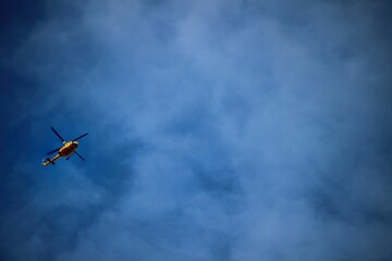 Yellow helicopter