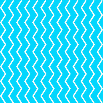 White striped line pattern. Blue geometric zigzag seamless texture. Abstract line graphic vector textile. Pattern in swatches.