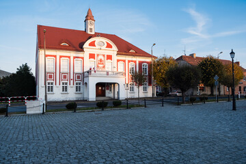 Marktplatz mit Rathaus in Gostyń, Polen - obrazy, fototapety, plakaty