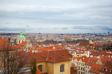 Naklejka na ściany i meble city old town panorama Czech