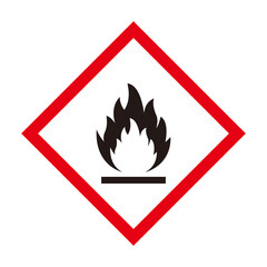 Flammable vector sign on white background