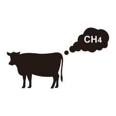 Methane emissions from livestock concept icon vector