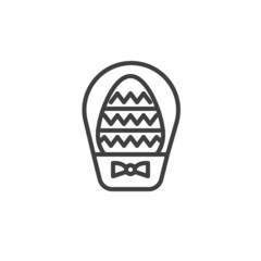 Easter egg in a basket line icon