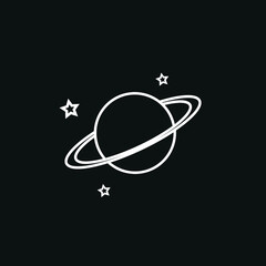 Illustration of space, cosmos icon, black and white planet logo, new brand vector