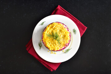 Traditional russian Shuba salad.