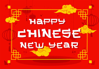 vector illustration of red background with design elements of Chinese culture, chinese new year