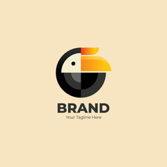 Geometric buceros bird logo design © ansani
