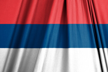 Serbian flag waving in the wind 3D illustration