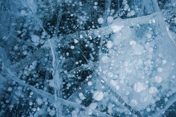 Lake Baikal in winter, snowy winter on the lake, landscape, deep lake in winter, Russia in winter