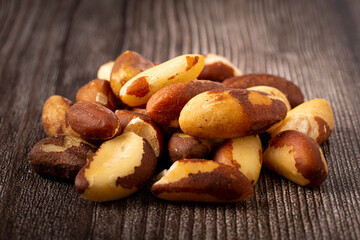 Brazilian nut on the table, known as 