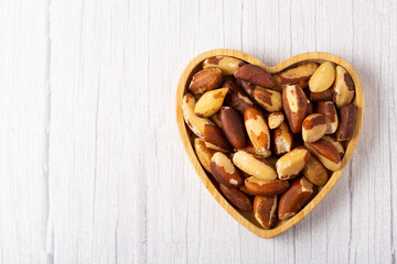 Brazilian nut on the table, known as 