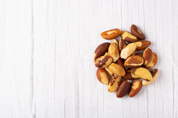 Brazilian nut on the table, known as 