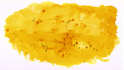 Yellow orange colorful abstract watercolor splash brushes texture illustration art paper - Creative Aquarelle painted, isolated on white background, canvas for design, hand drawing