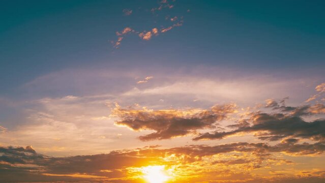 4k Aerial time lapse of Cloud with sunset sky or sunrise background in Thailand,Cloudscape time lapse background Dark red purple sunset sky Nature background