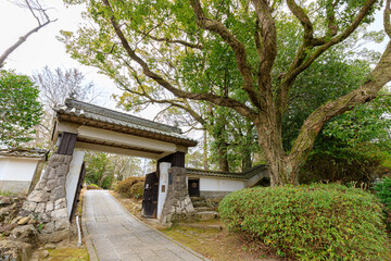 Fototapeta premium 冬の杵築城 楼門 大分県杵築市 Kitsuki Castle in winter. Ooita-ken Kitsuki city