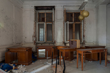 Old haunted abandoned mansion in Poland