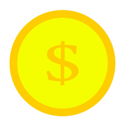 Gold coin with dollar sign