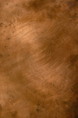 Copper background. Worn sheet copper. Vertical image. 