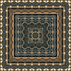 3d effect - abstract square geometric fractal pattern