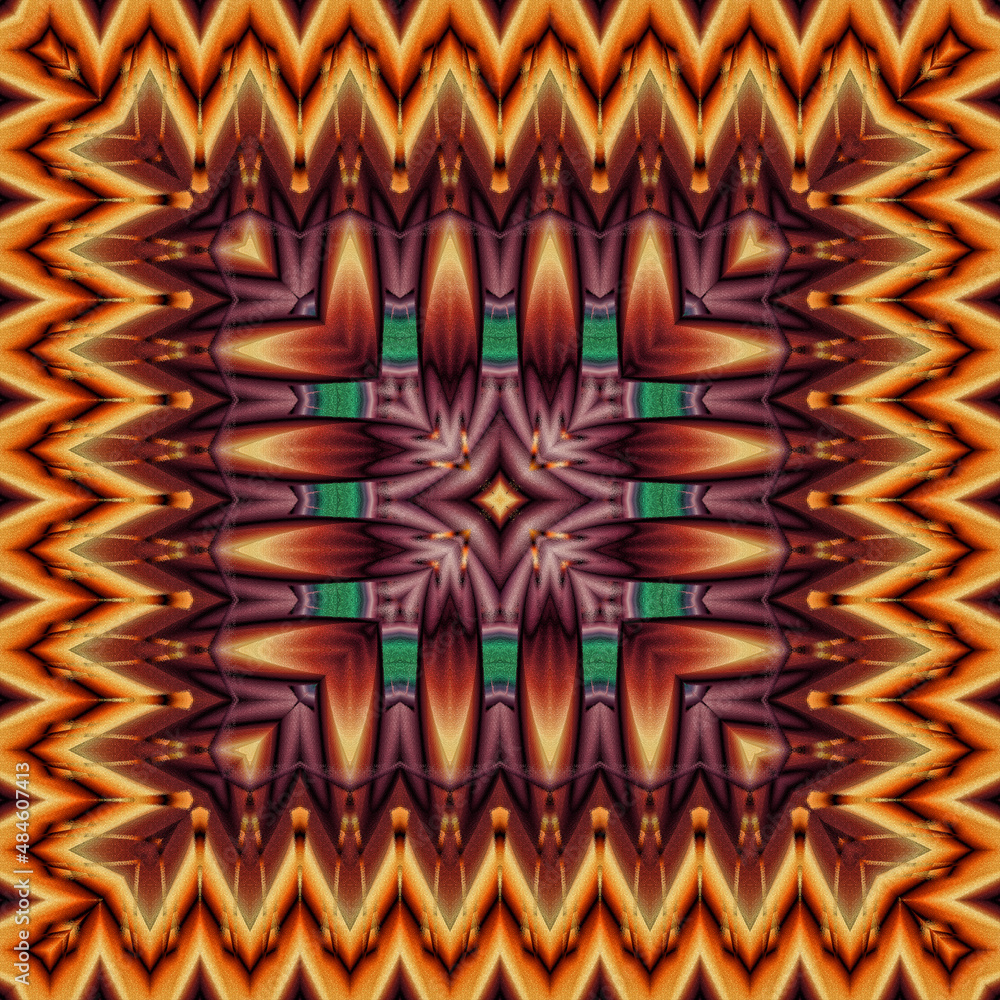 Wall mural 3d effect - abstract square geometric fractal pattern