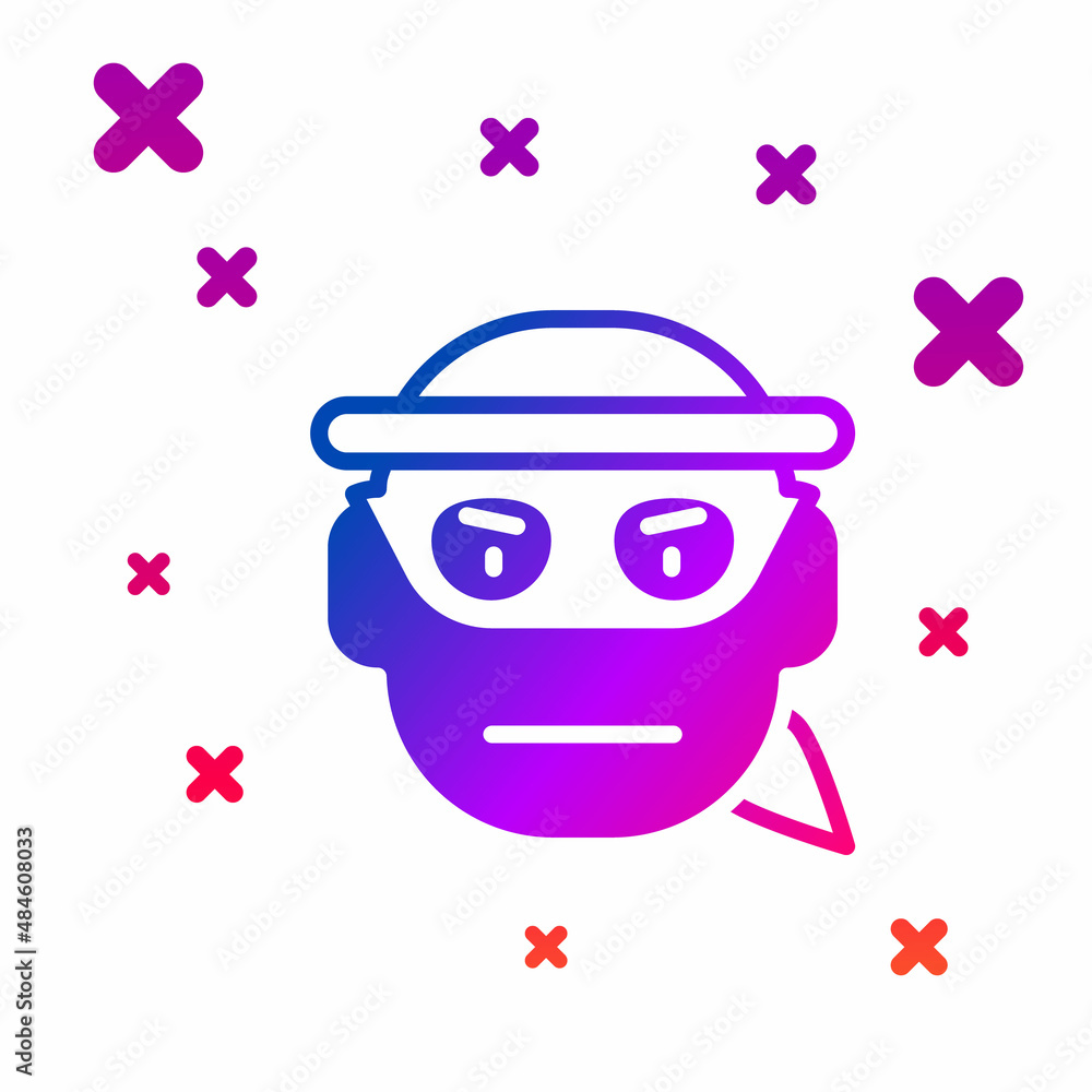 Poster color bandit icon isolated on white background. gradient random dynamic shapes. vector