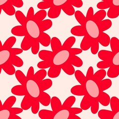 Fototapeta na wymiar Simple floral seamless pattern with flowers for fabrics and cards and linens and kids and wrapping paper