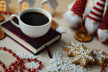 christmas cookies and cup of coffee